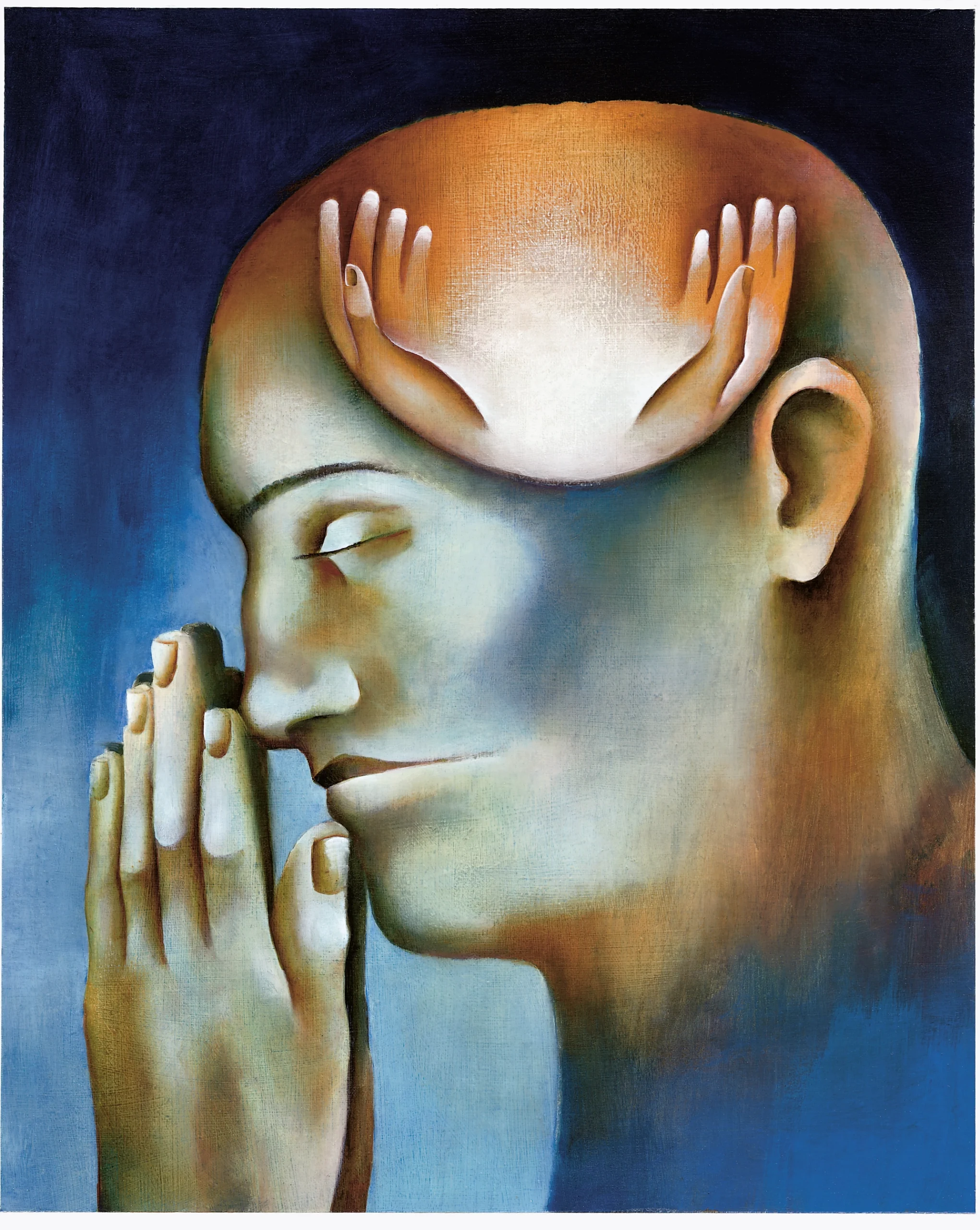 An illustration of a person praying