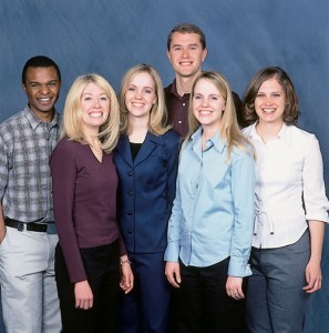 From left: Kennedy K. Luvai, '02, Desiree M. Bybee, '02, Janene S. Smith, '03, Matthew P. Dobberfuhl, '03, Janae S. Wirig, '02, and Wendy L. Burt, '02, are a few of the many students who have benefited from alumni replenishment grants. 