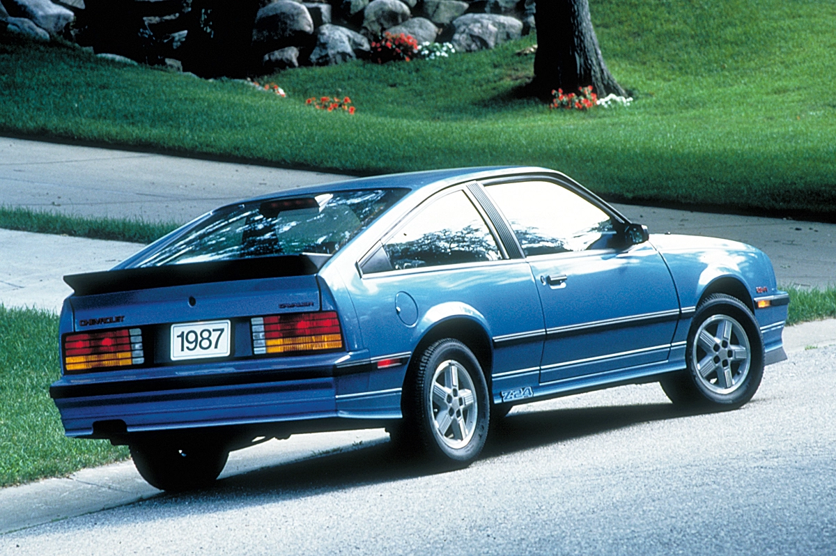 A blue Chevrolet sedan.