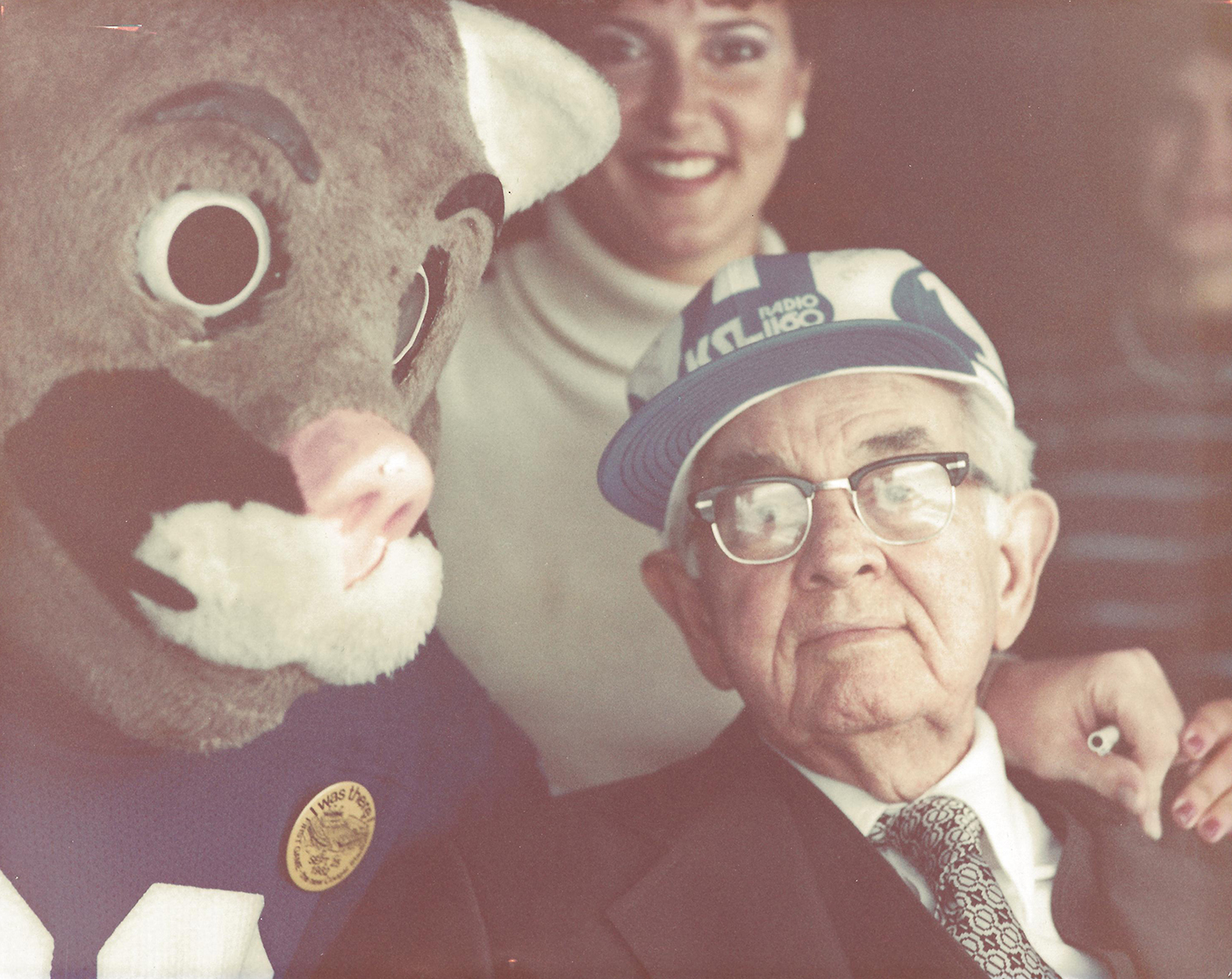 President Spencer W. Kimball poses with Cosmo