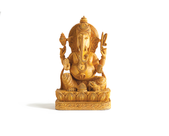 A statue of the Hindu god Ganesha.