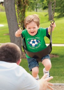 Child on swings