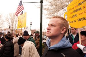 Mitch at a Tea Party Rally.