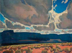 Mesas in Shadow, oil on canvas, 1926. A true westerner, Maynard Dixon found inspiration in the untamed desert Southwest. 