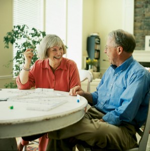 Tom and Louise Playing Dominos