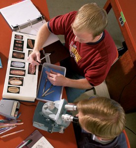 students studying sea life.