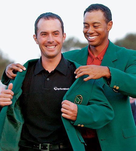 Tiger Woods and Mike Weir at the 2003 Masters.