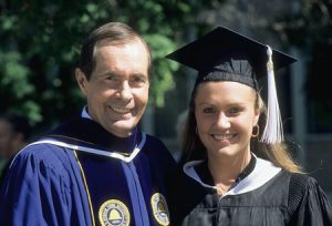 A tireless worker, Rex Lee gave himself completely to every role, whether it required preparing for a Supreme Court case, guiding a large and complex university, or nurturing relationships. During his time as president of BYU, he presided over the graduation ceremonies of three of his children, including daughter Stephanie. 