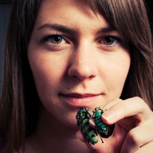 girl and beetle