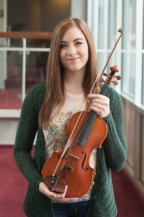 Josie I. Nielson Violinist, a student who has benefitted from donations to BYU.