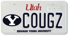 BYU license plates