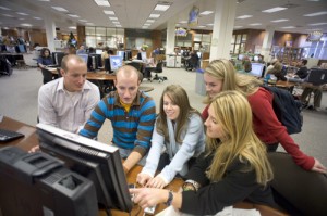 Students in the HBL Library