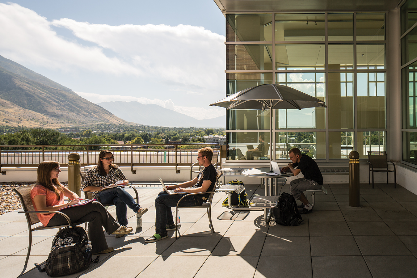 Warm days will find students outside on rooftop patios.