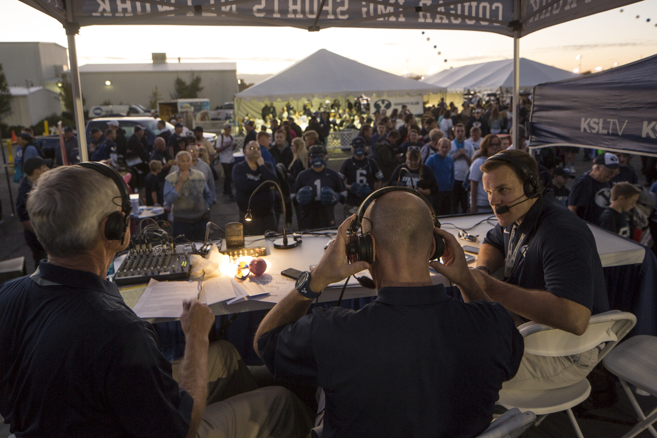 Wrubell does the pregame show from the stadium parking lot
