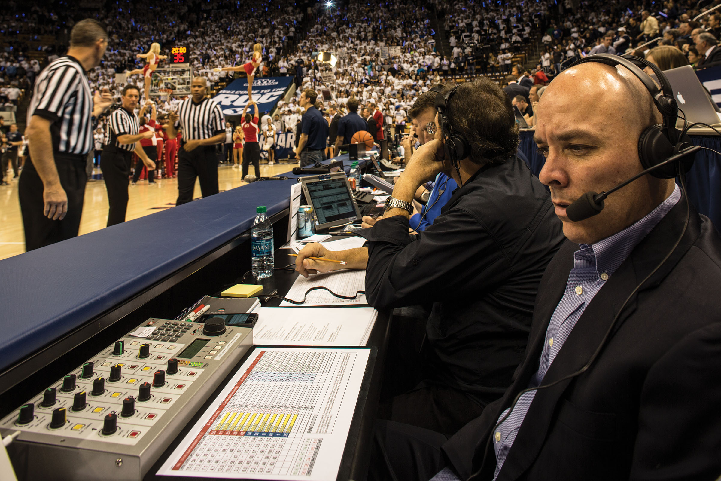 Wrubell on the sidelines of a basketball game