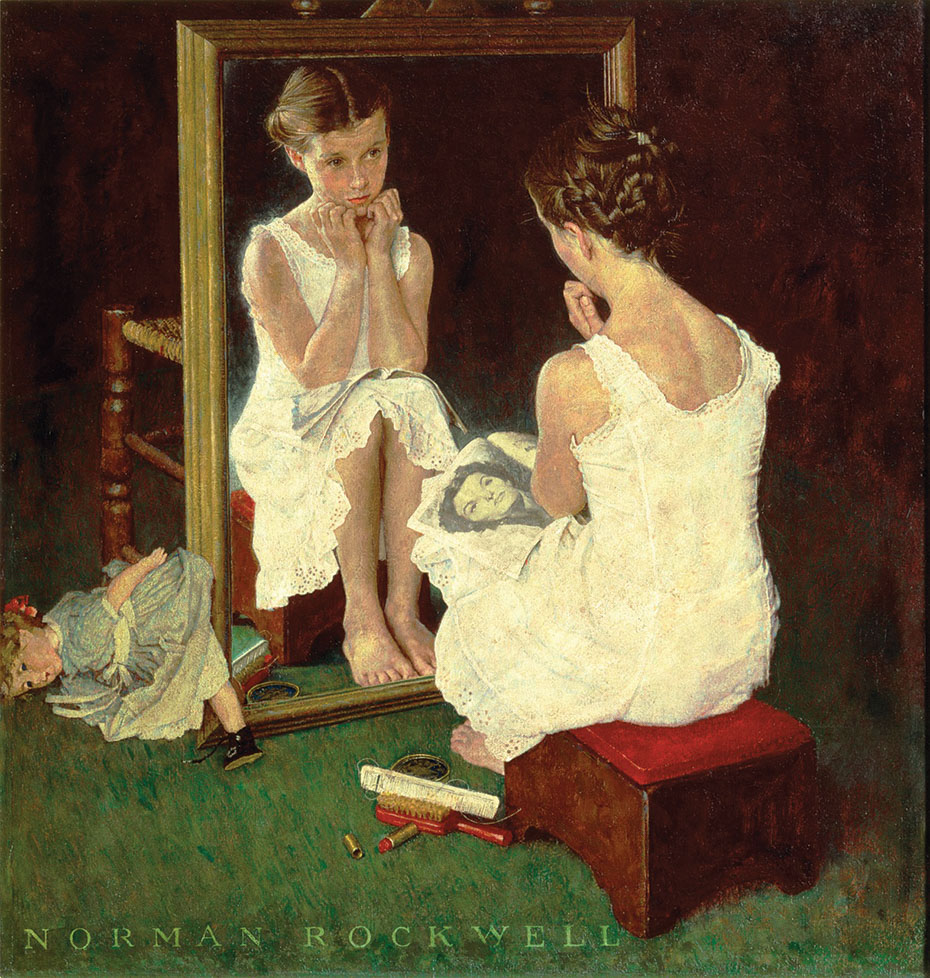 Girl at the Mirror by Norman Rockwell