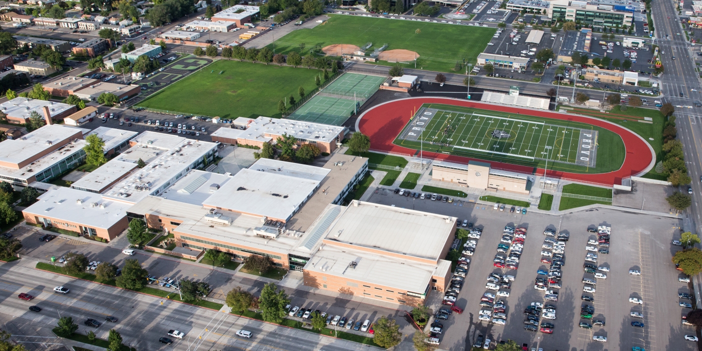 aerial view of Provo High.