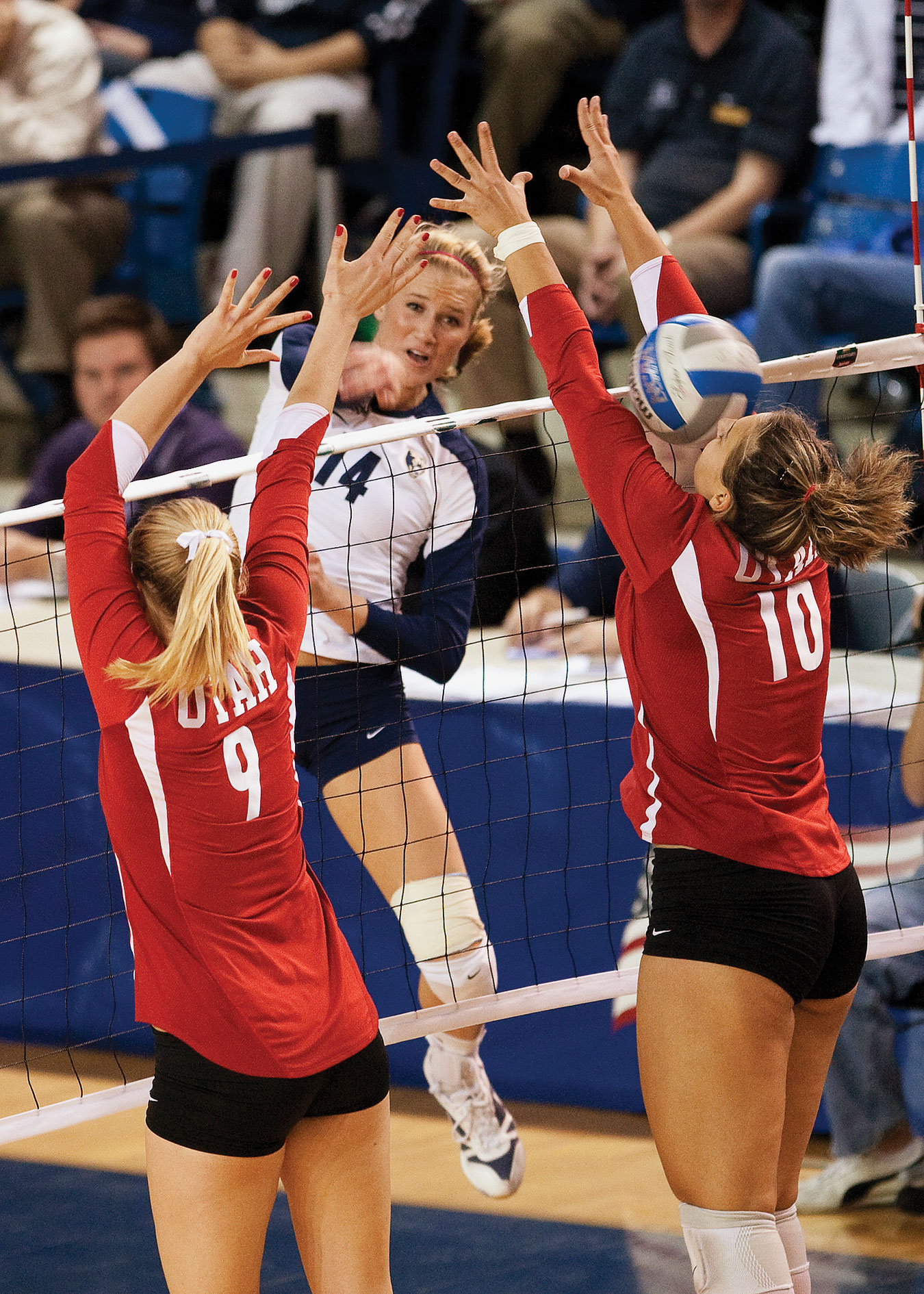 A women's volleyball game at BYU.