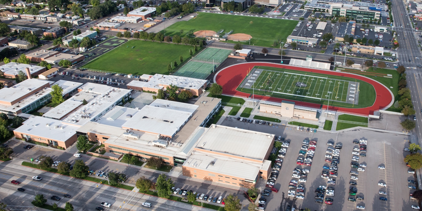 aerial view of Provo High School