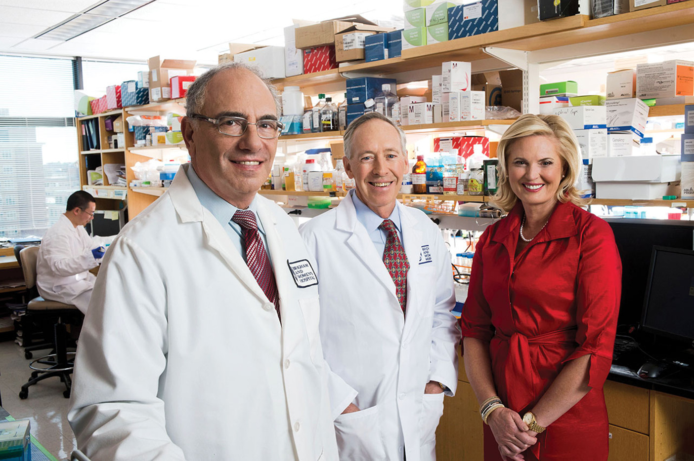 Ann Romney with Howard Weiner and Dennis Selkoe, codirectors of the Ann Romney Center for Neurologic Diseases.