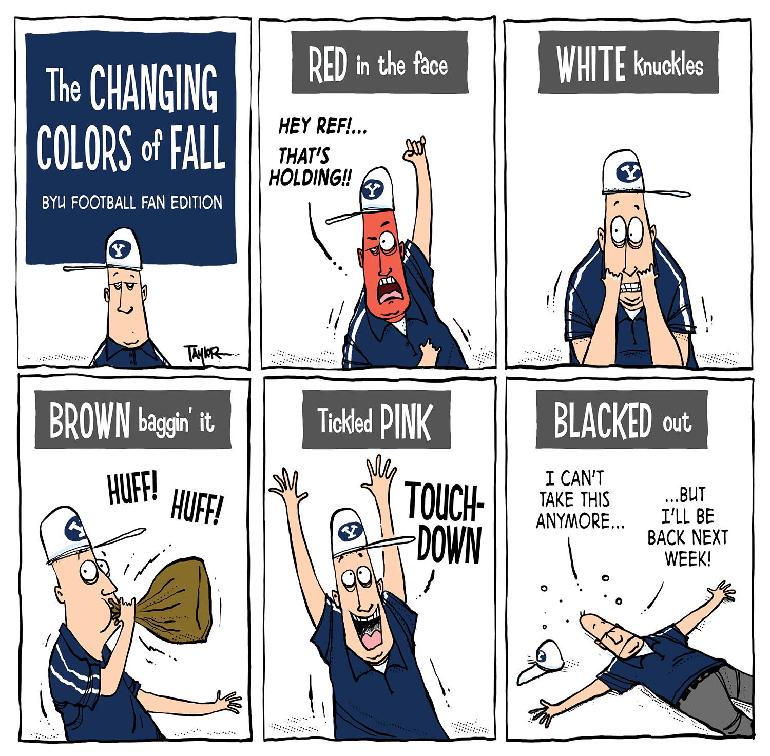 A comic on fall colors and BYU fans.