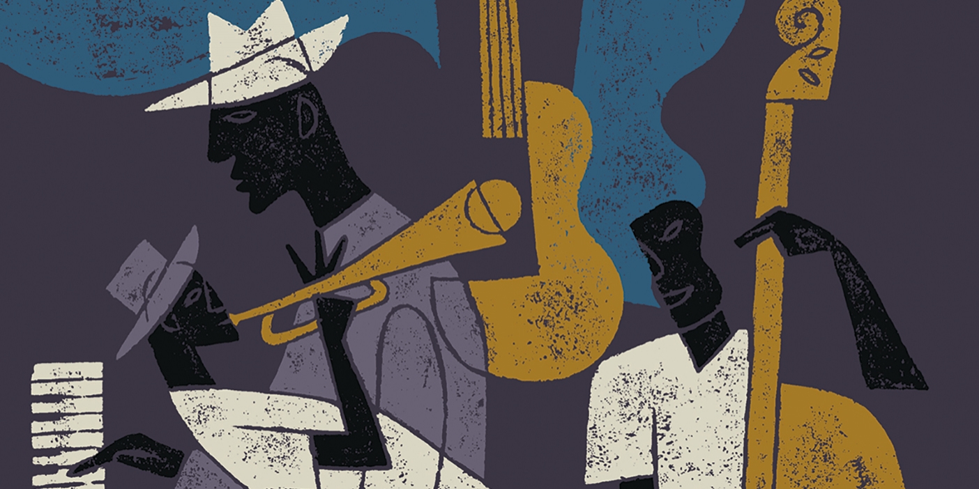Illustration of a jazz band playing