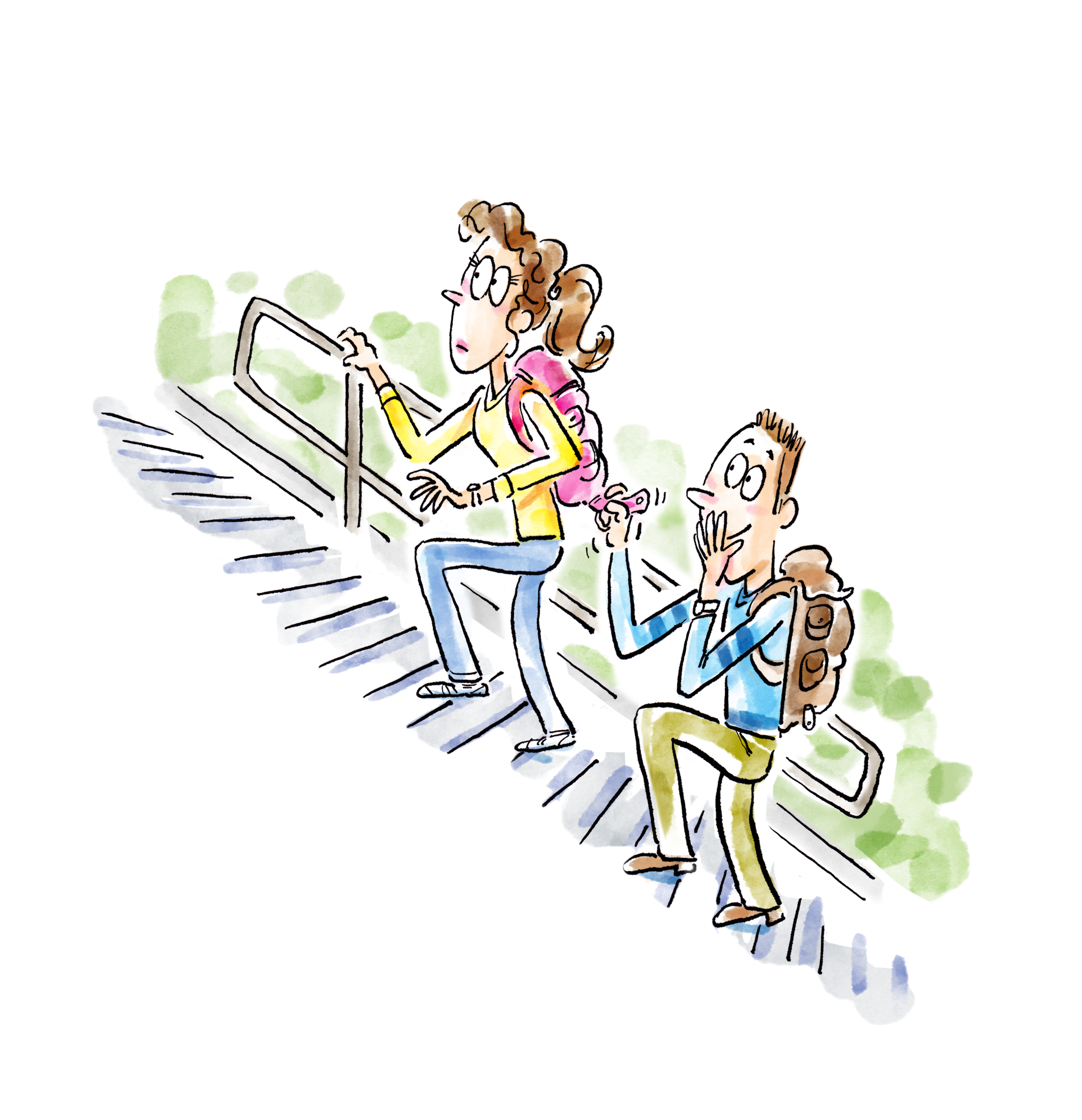 climbing up stairs clipart