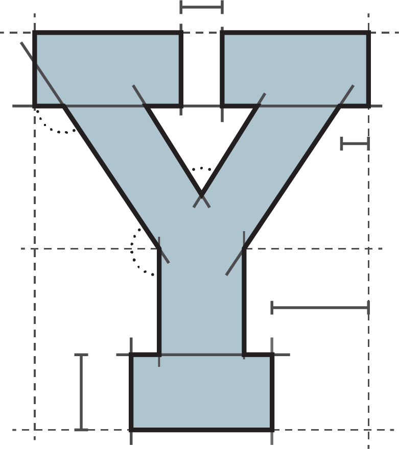 The Y with measurements
