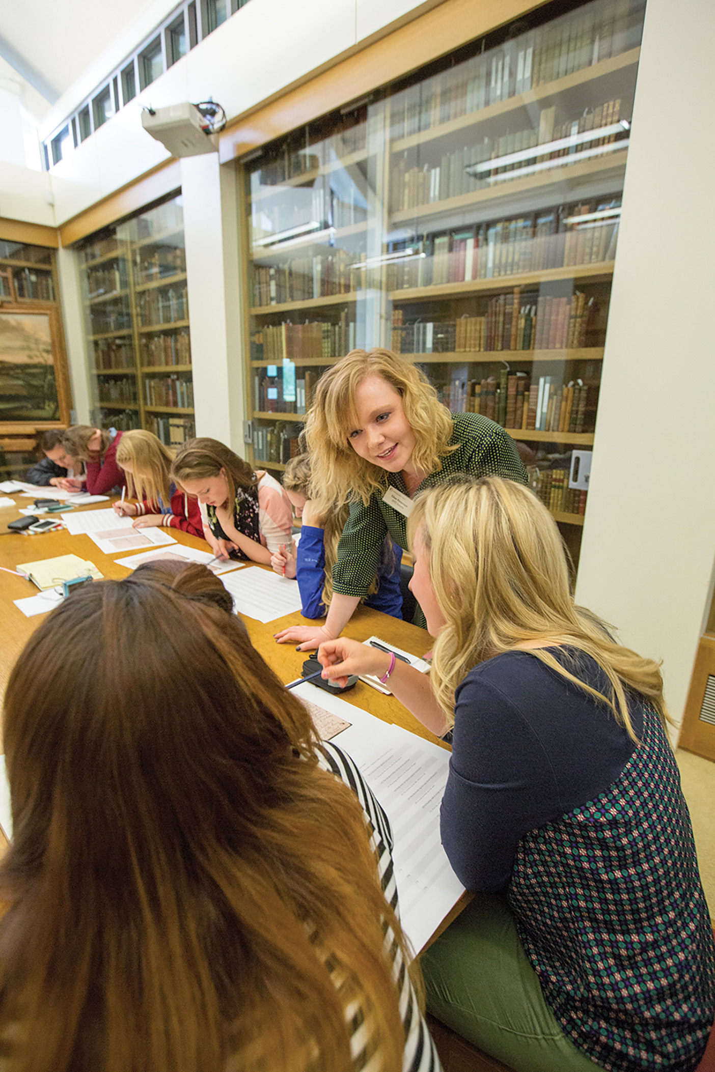 Elise Petersen, a Wordsworth Trust intern during the summer of 2014, led workshops for visiting groups, in this case fellow students from BYU.