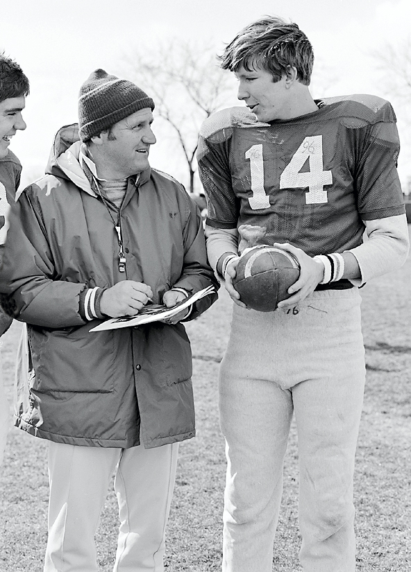 LaVell Edwards with quarterback Gifford NIelsen