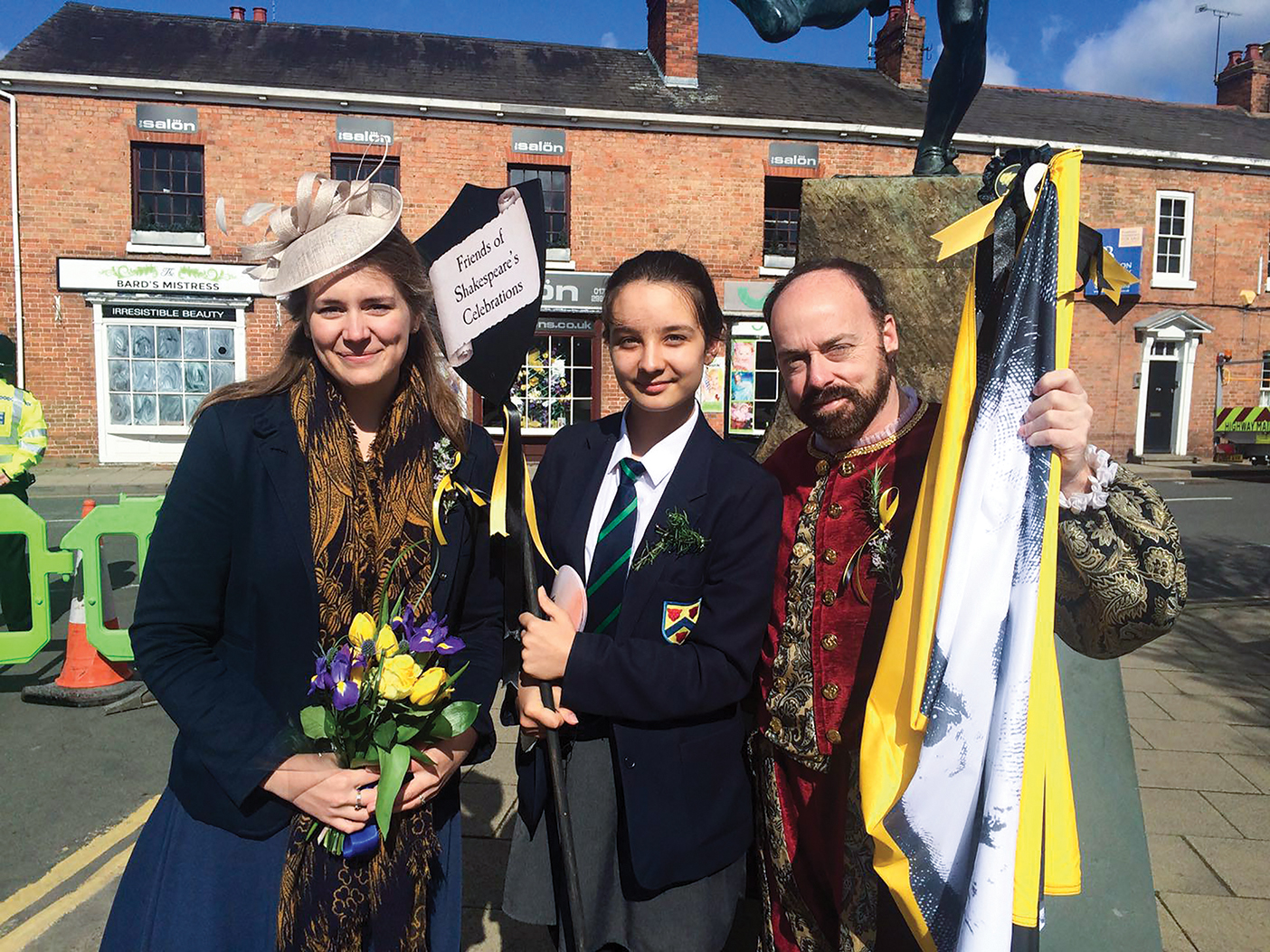 Katherine Bowman and friends outside.