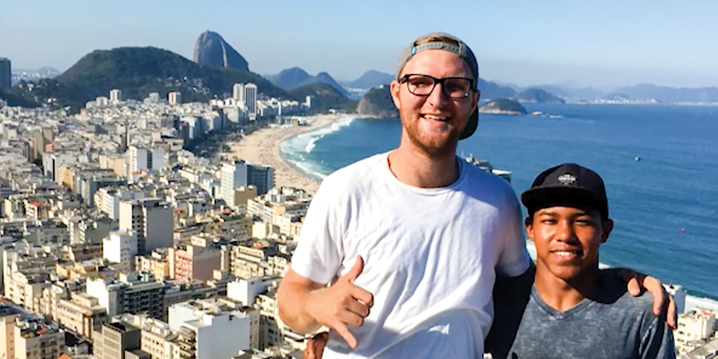 Man standing with Rio city in background