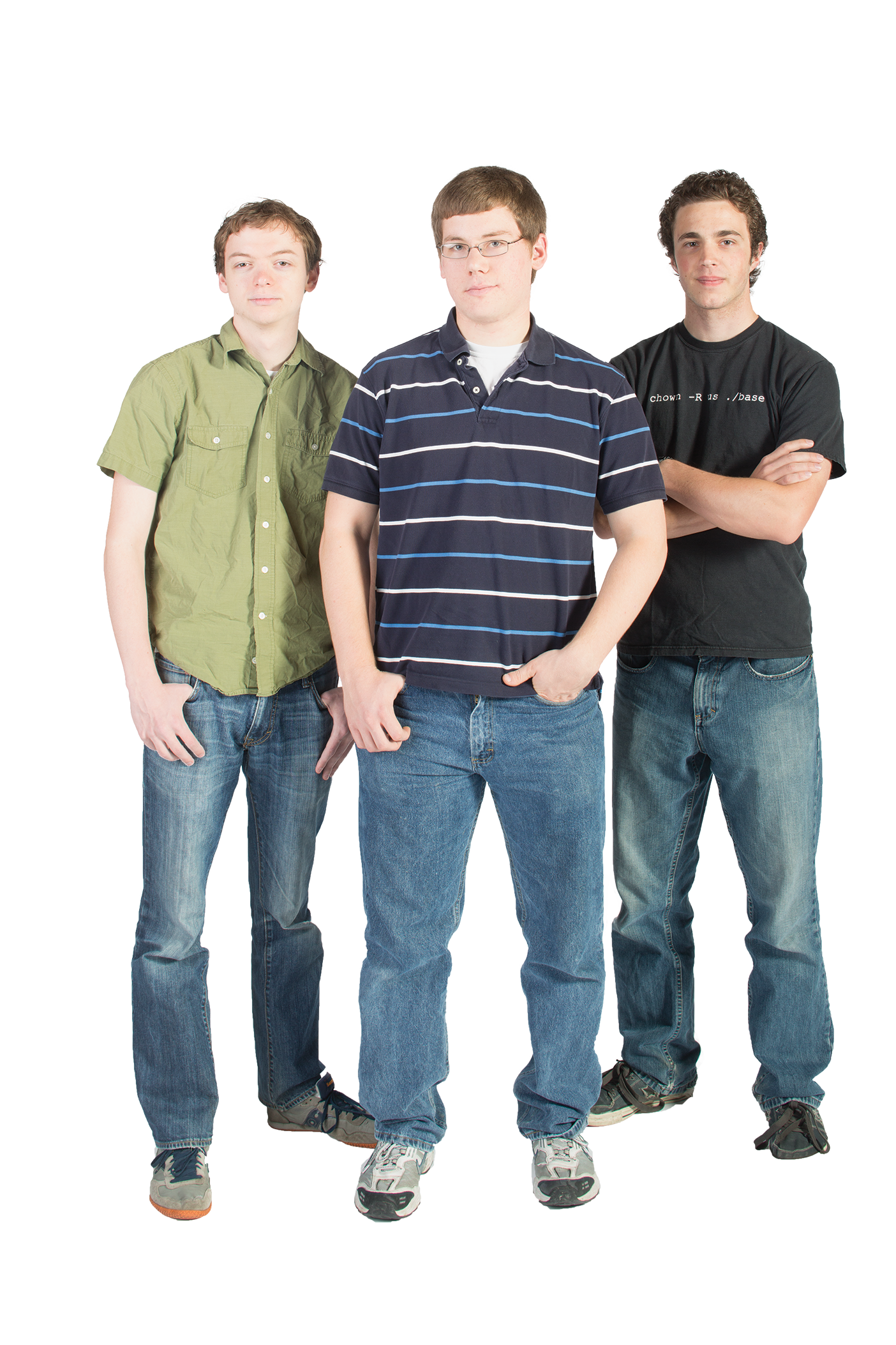 three male students pose for a picture