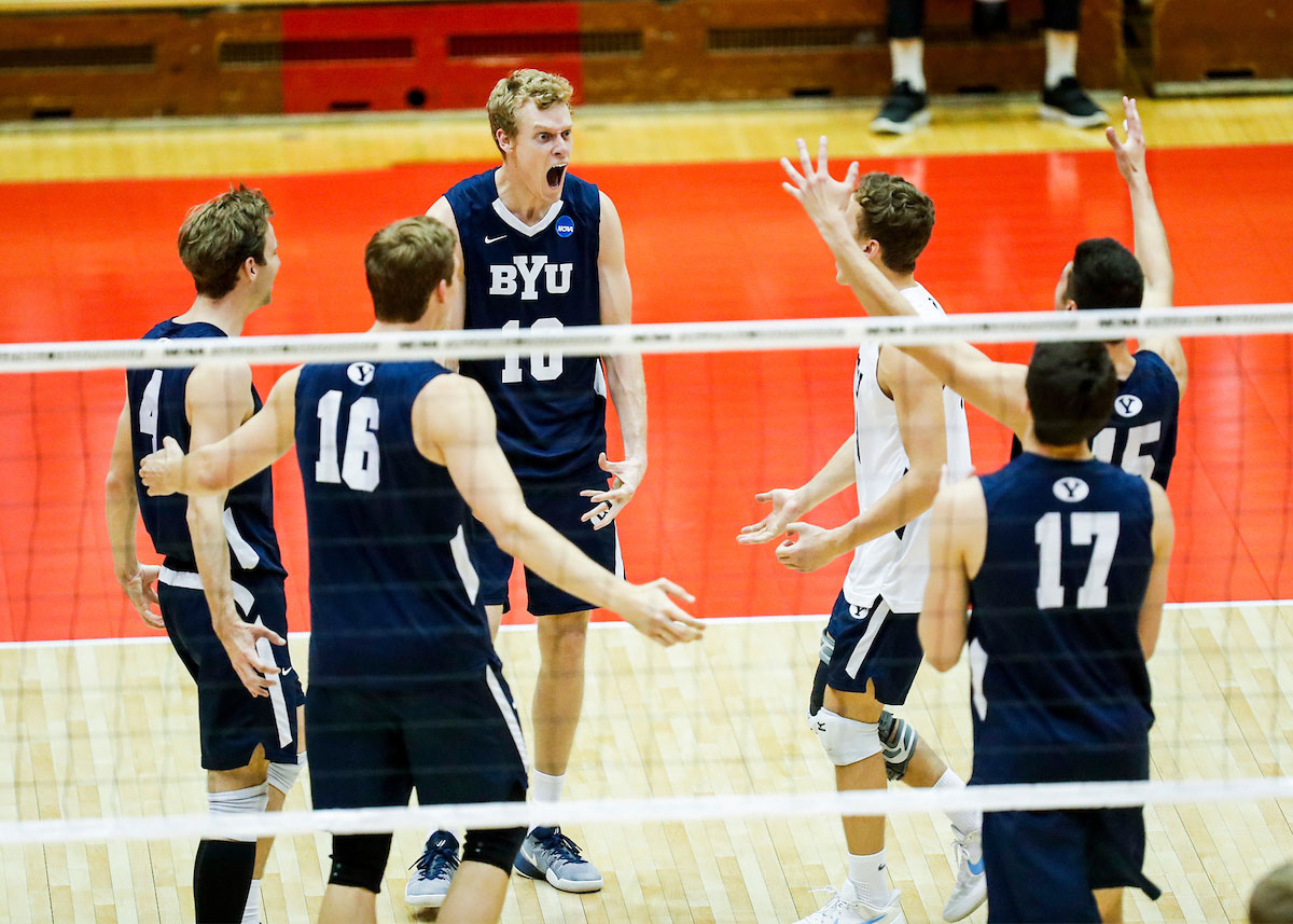 Jake Langlois and the team celebrate after scoring