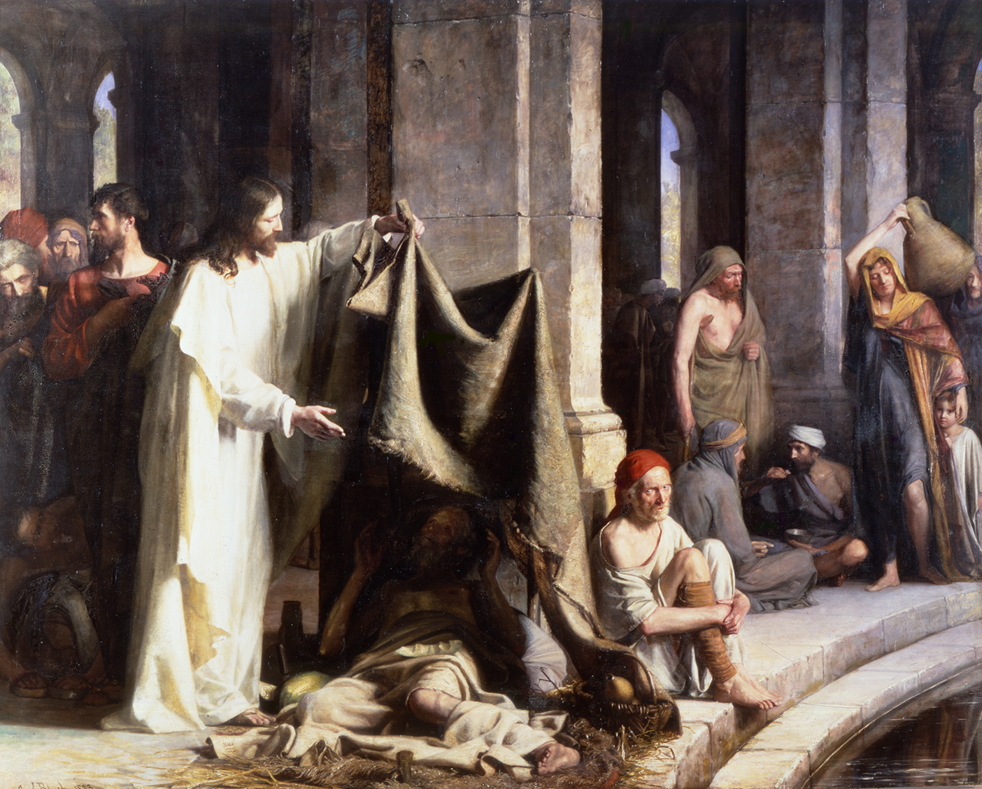 The painting "Christ Healing the Sick at the Pool of Bethesda"