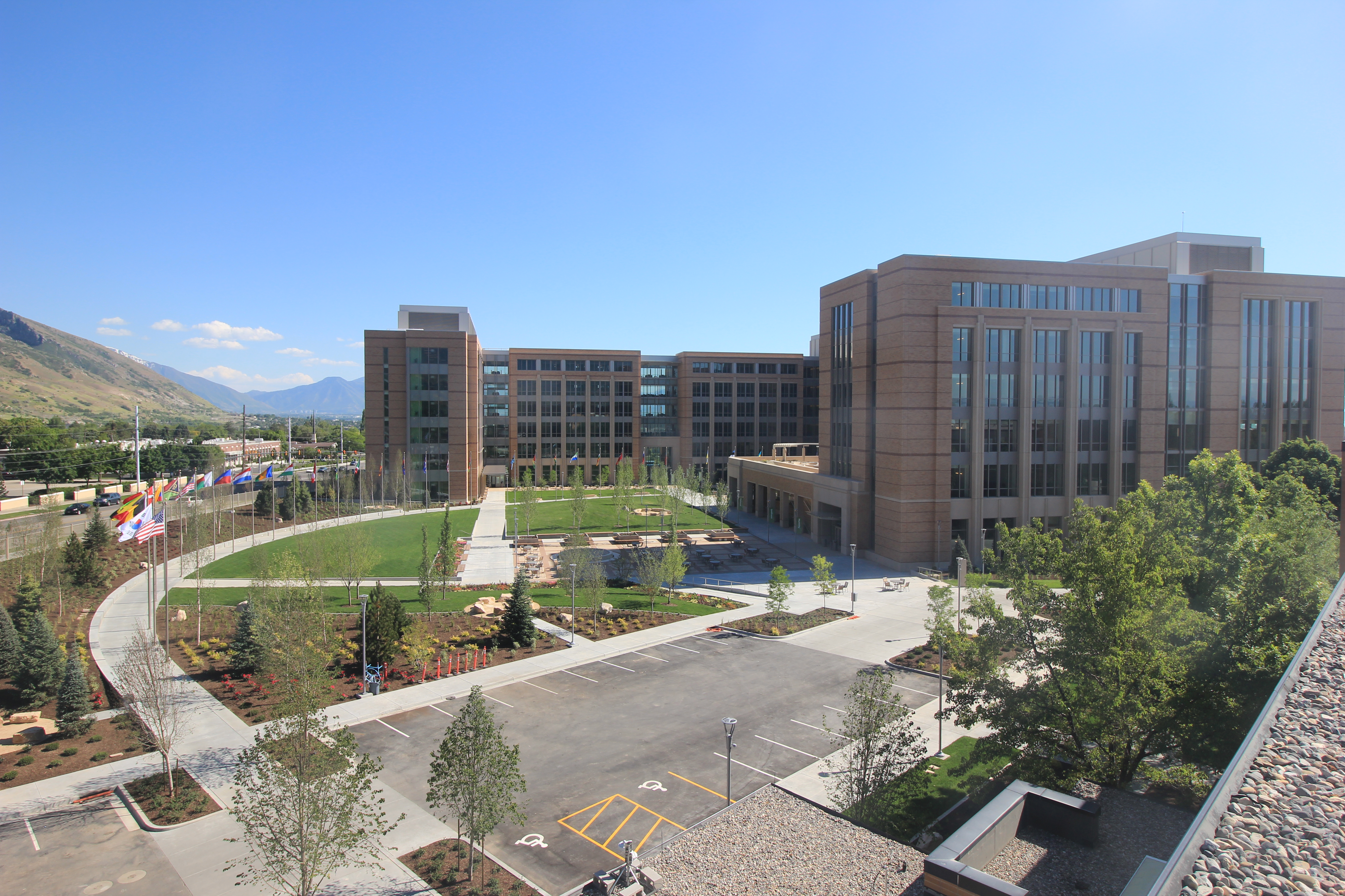 The two new MTC buildings, photographed from the north.