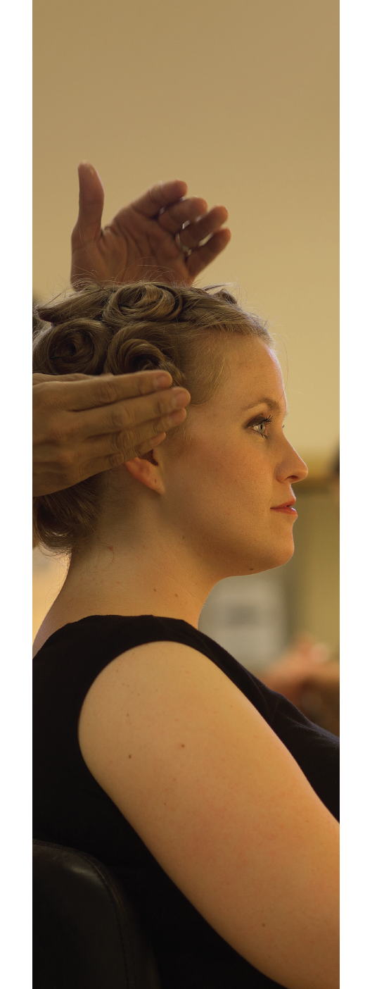 Rachel Willis-Sørensen gets her hair fixed before an opera performance.