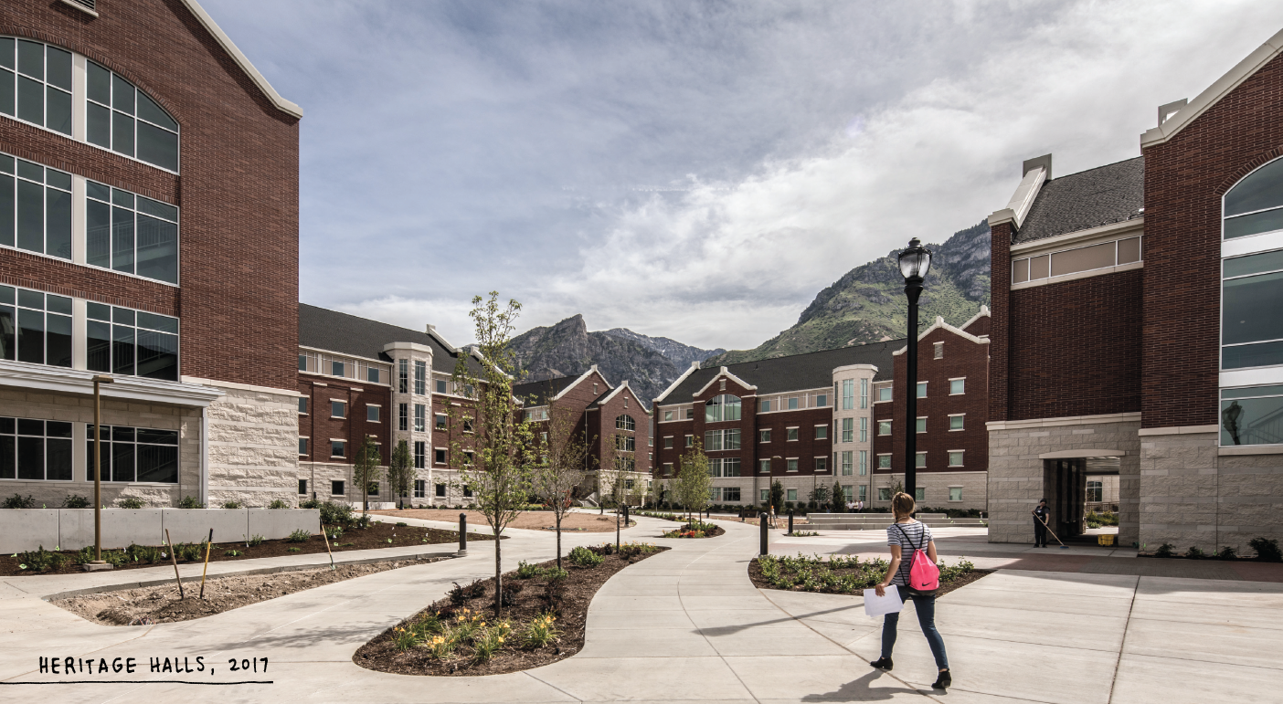 the new heritage dormitory buildings on BYU campus