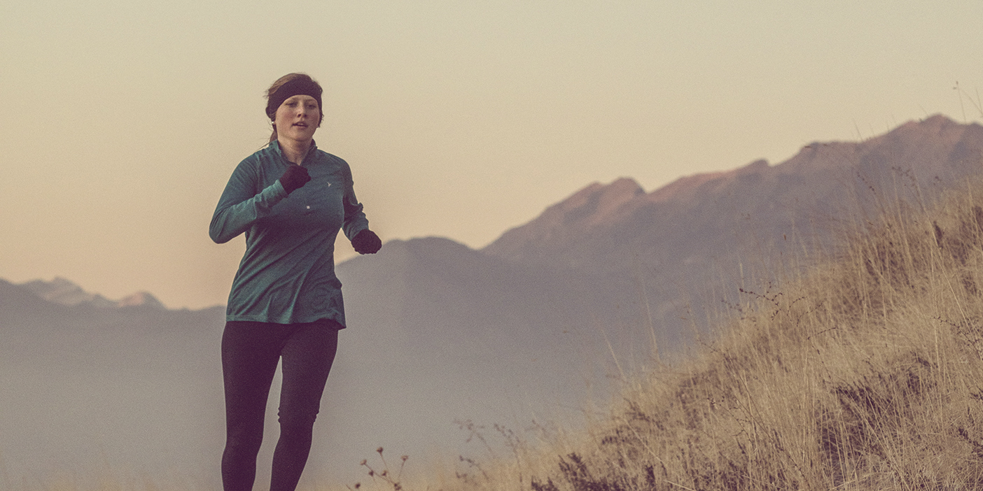 Woman running outside