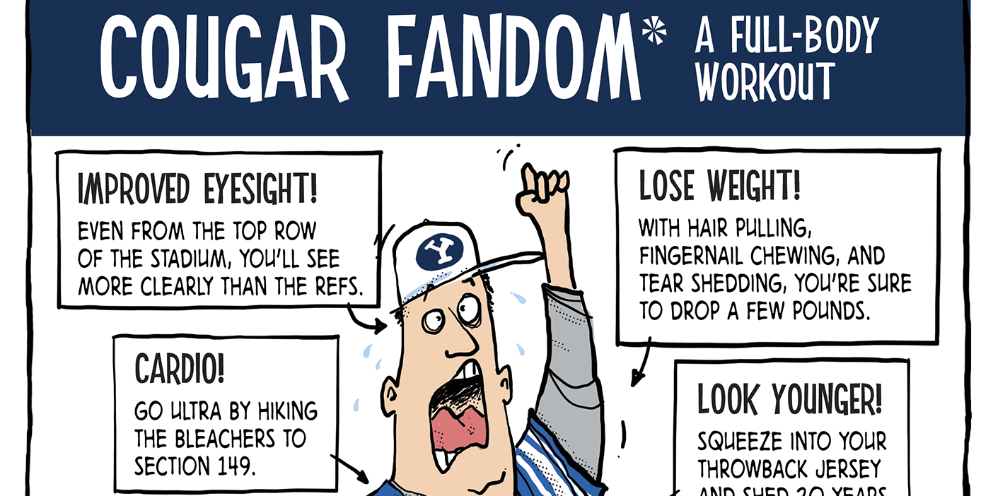 A cartoon comic describing aspects of the "Cougar Fandom."