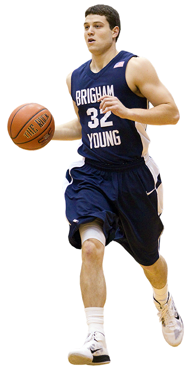 Jimmer Fredette dribbles during a BYU game.