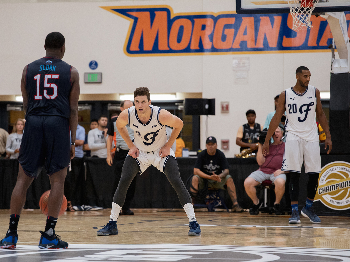 Jimmer Fredette and Brandon Davies playing in ESPN's The Basketball Tournament