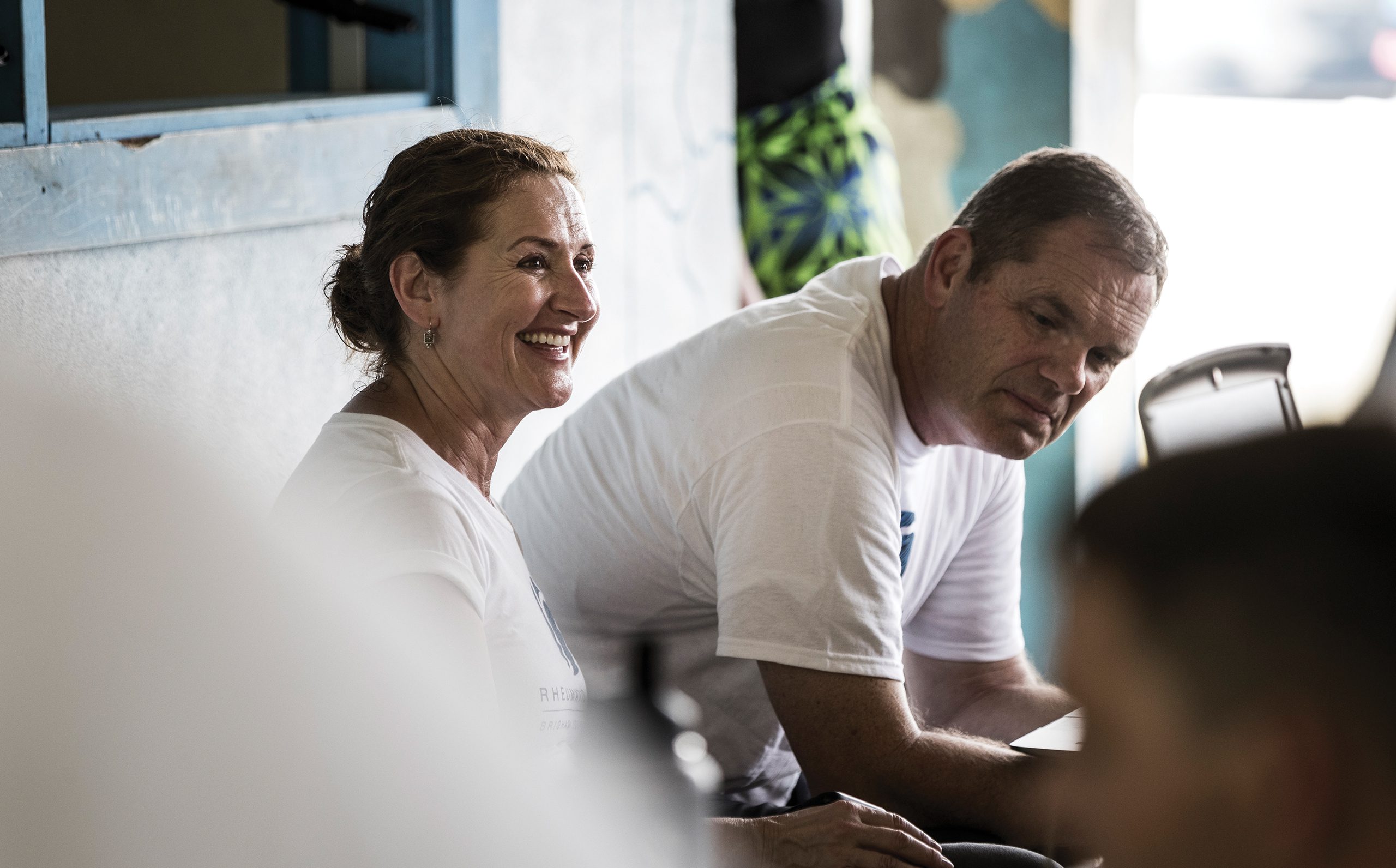 Candid photograph of Lori and Marv Allen in Samoa