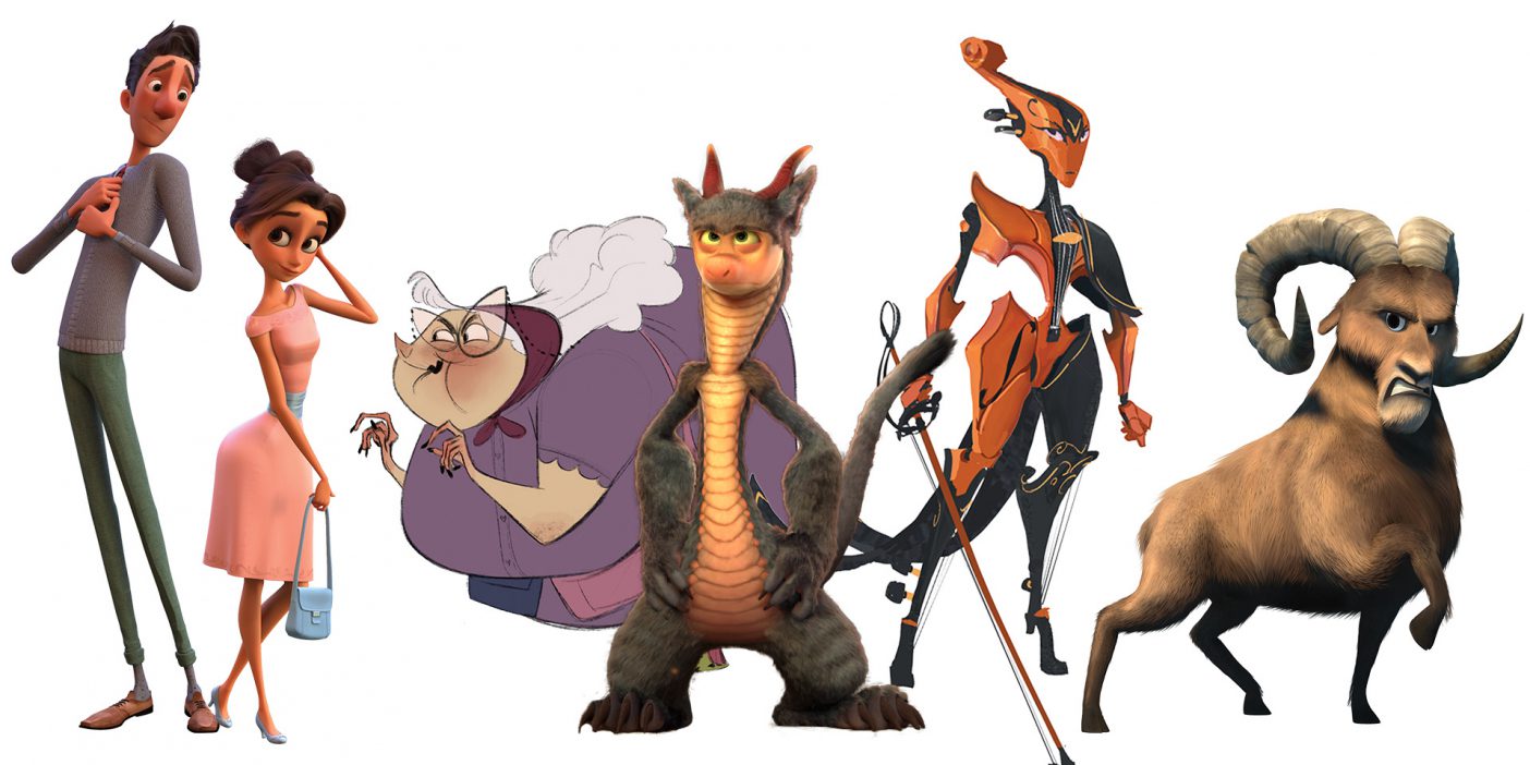 Collage of Animated Characters from BYU's animation program