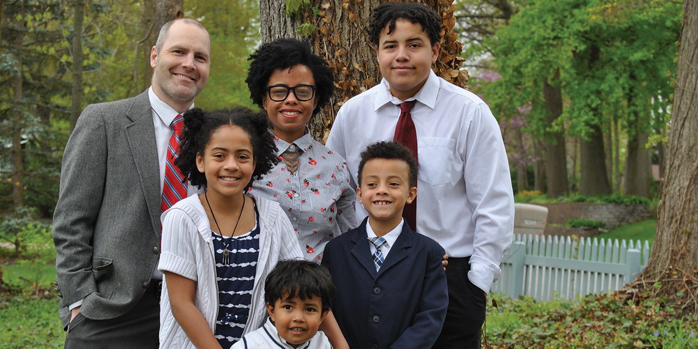 LaDonna Forsgren with her husband and her four children.