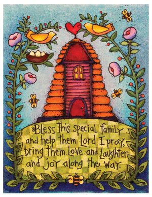 A card Jean Bean made for Relief Society from colored pencil