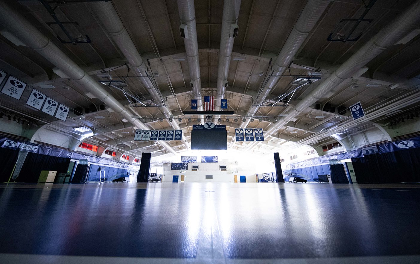 An empty Smith Fieldhouse.