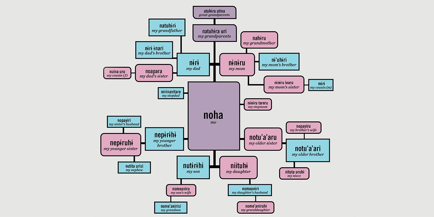 A guide to Iñapari kinship terms to make your own family tree.