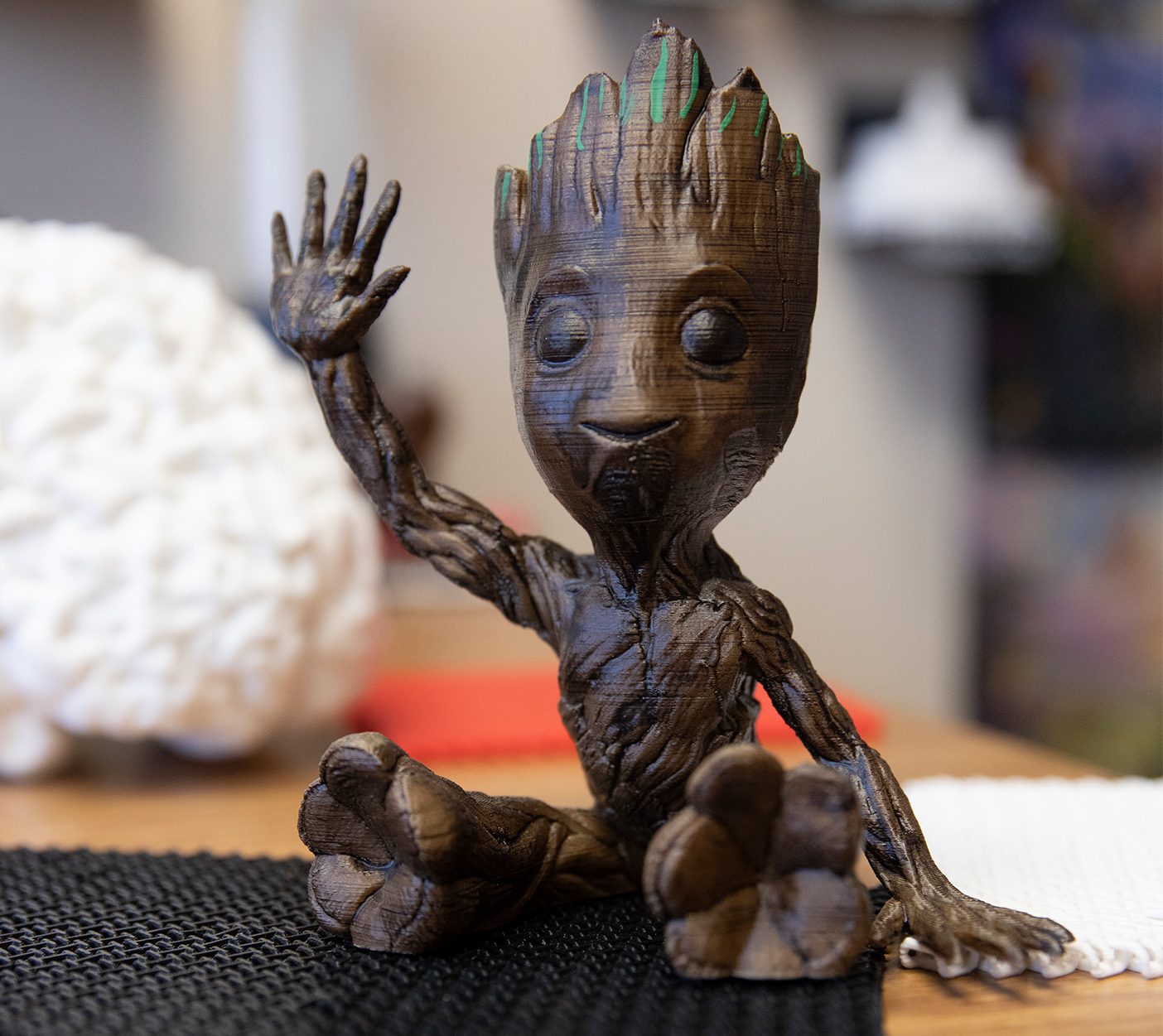A Groot figurine.