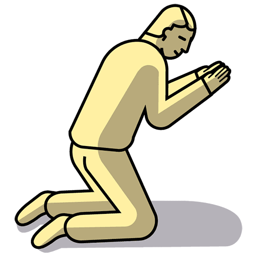 An illustration of a man praying.